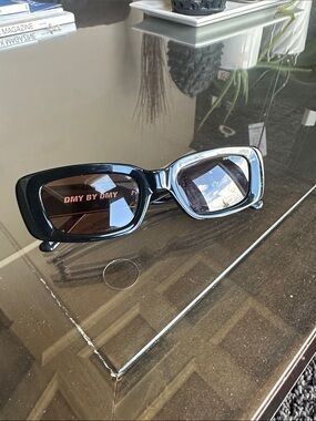 DMY By DMY Preston Black Rectangular Sunglasses